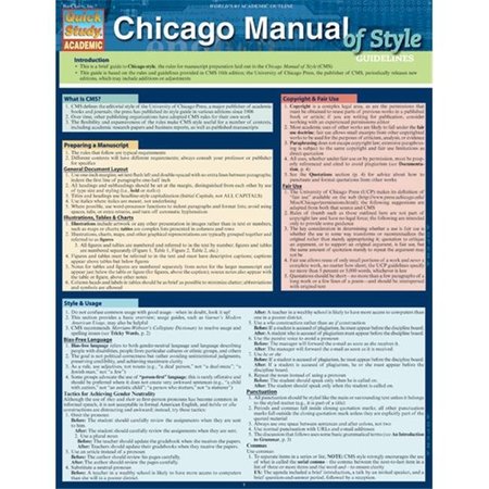 BARCHARTS BarCharts 9781423218609 Chicago Manual Of Style Guidelines Quickstudy Easel 9781423218609